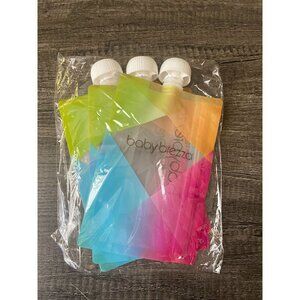 Baby Brezza Reusable Food Pouches - Set of 3 - New - Side Opening Easy-Fill